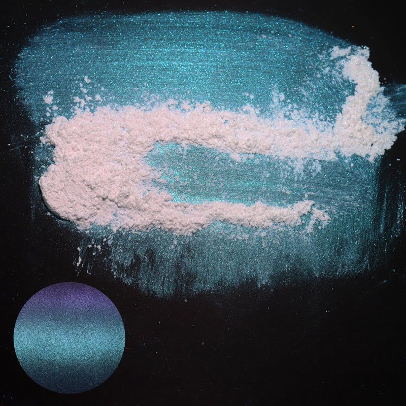 Matio Interference Mica Powder, 1.06oz/ 30g Emerald Cat Chrome Powder, Pearlescent Effect Color Shift Pigment for Epoxy Resin, Makeup Shimmer, Nail Polish,Soap Dye,Candle Making,Paint,Slime - Image 2